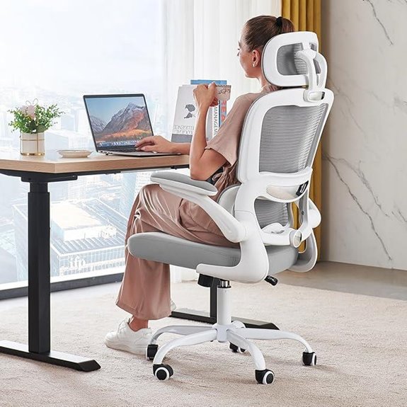 Ergonomic Mesh Office Chair with Wheels High Back