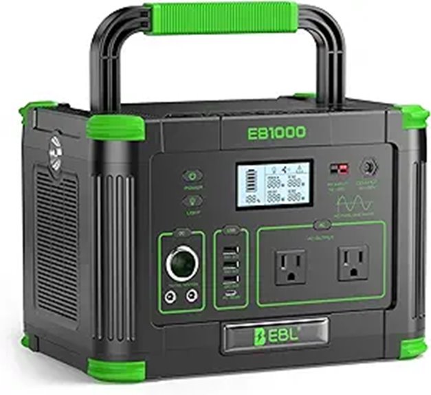 EBL 999Wh Portable Solar Generator with AC & USB