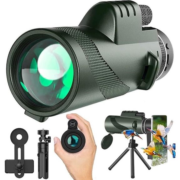 High Power Monocular Telescope with Smartphone Adapter