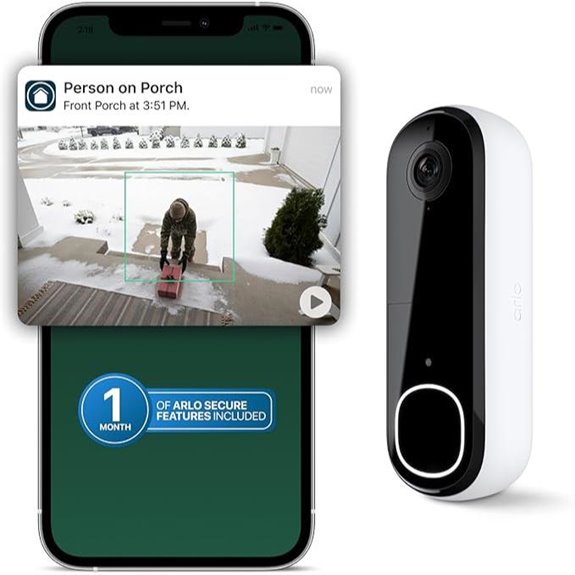 Arlo 2K Video Doorbell with 2-Way Audio & Night Vision