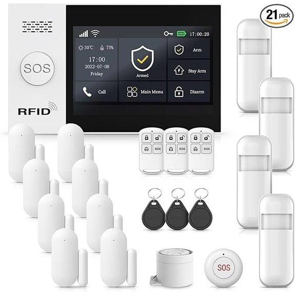 Home Security Alarm System Kit with Sensors & App