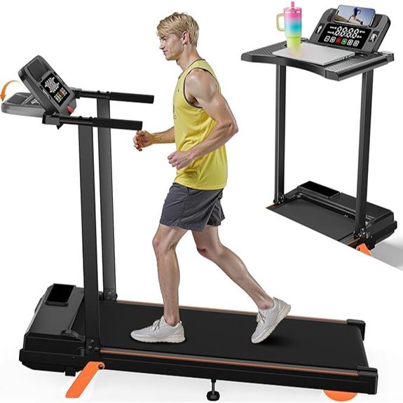 Incline Walking Pad Treadmill with Handle and LED Display