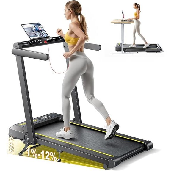 Walking Pad Treadmill with Incline & Handle Bar