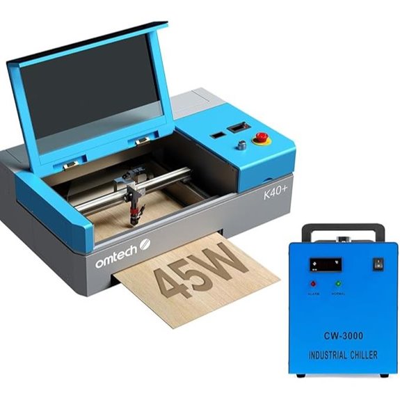 OMTech K40+ CO2 Laser Engraver with Chiller
