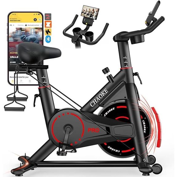 CHAOKE Magnetic Exercise Bike with App & Accessories