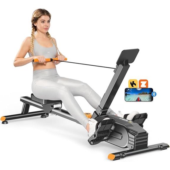 Magnetic Rower Machine with Tablet Holder and Cushion