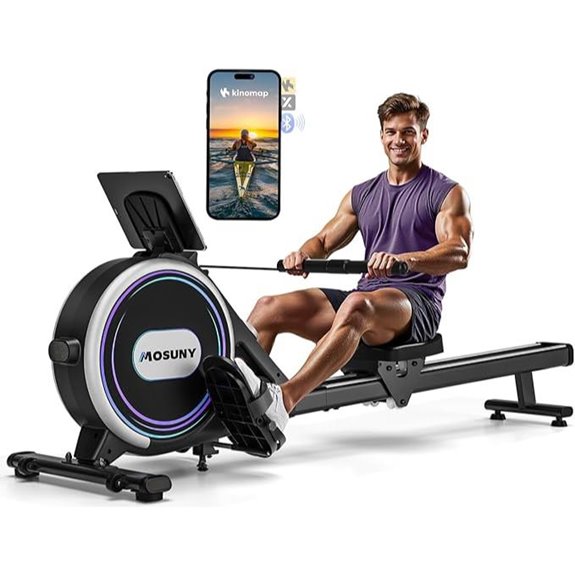 Magnetic Rowing Machine with App and Adjustable Resistance