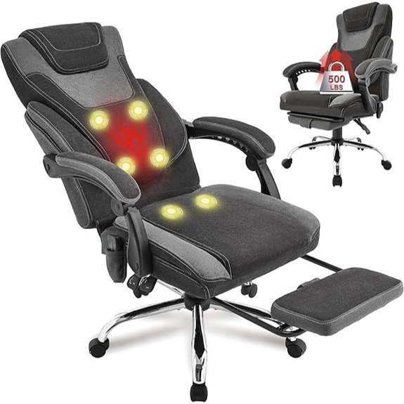 Massage Office Chair with Footrest and Vibration
