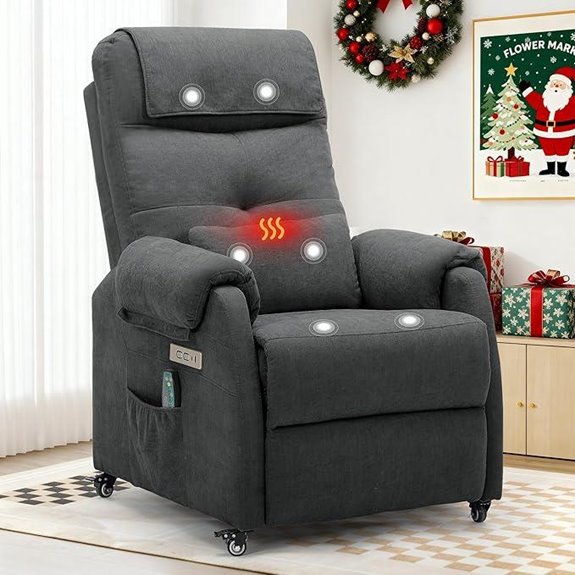 Electric Recliner Chair with Massage Heat & USB Charging