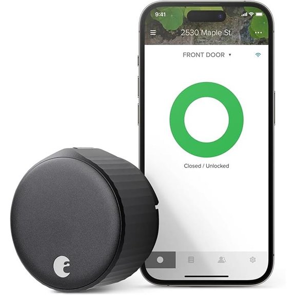 August Smart Lock 4th Gen Matte Black Wi-Fi Door Lock