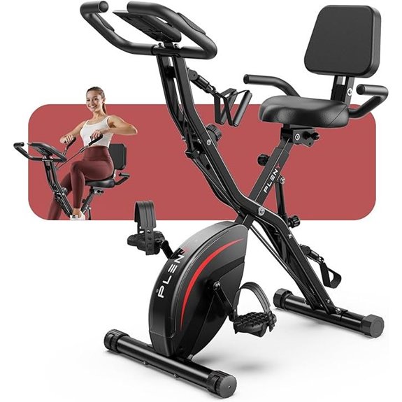 Pleny 5-in-1 Folding Exercise Bike for Home Gym