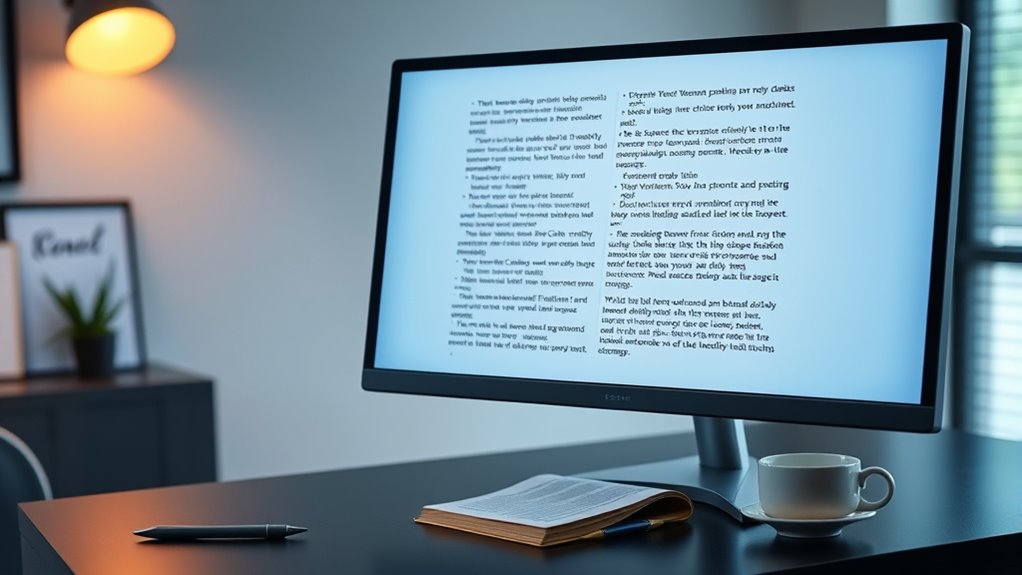 optimal reading display features