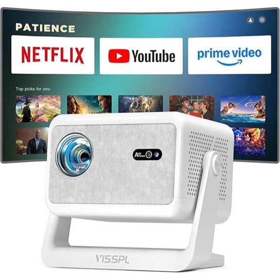 Smart 4K WiFi Bluetooth Portable Projector with Stand