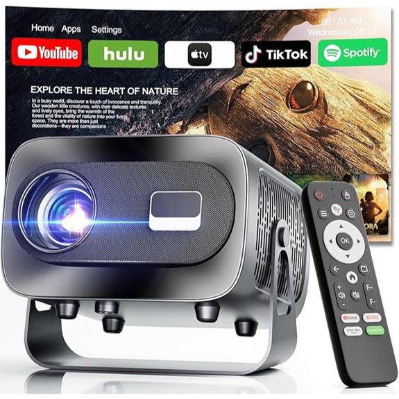 Smart Portable 1080P/4K WiFi & Bluetooth Projector