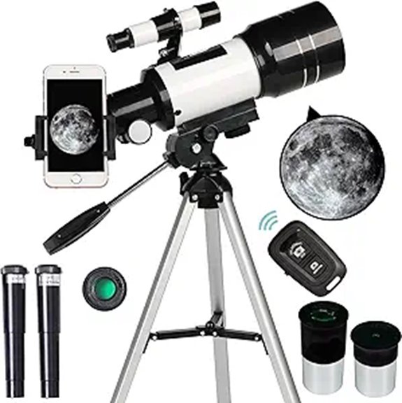 Portable 70mm Refractor Telescope with Phone Adapter