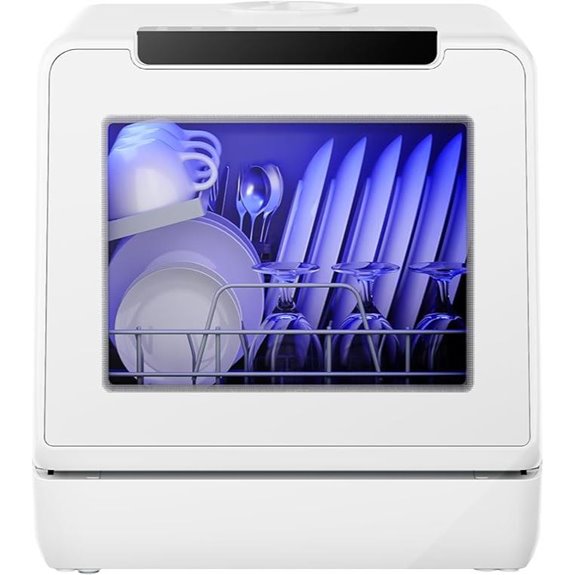 EUHOMY Portable Countertop Dishwasher with 8 Programs