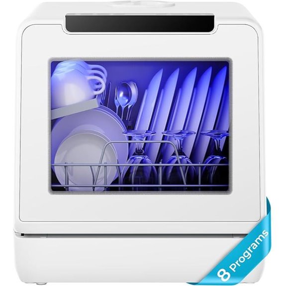 EUHOMY Portable Countertop Dishwasher with 8 Programs