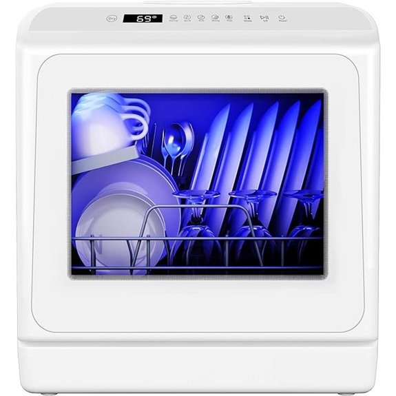 EUHOMY Portable Countertop Dishwasher with 6 Programs