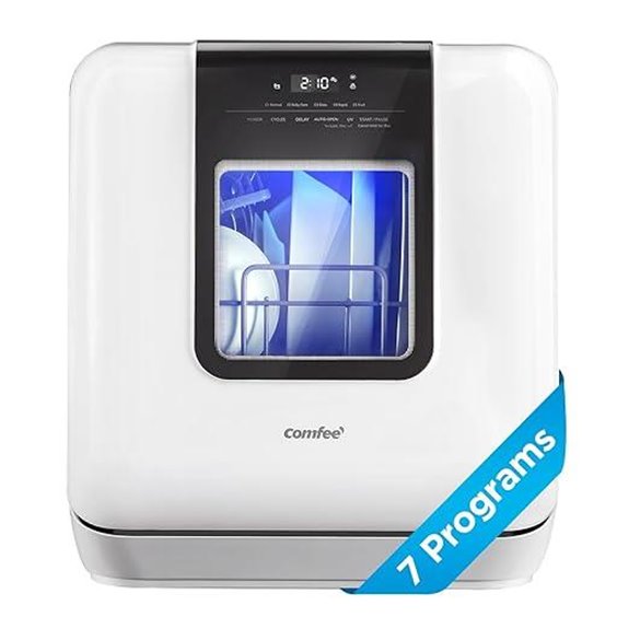 COMFEE Countertop Portable Dishwasher with 7 Programs