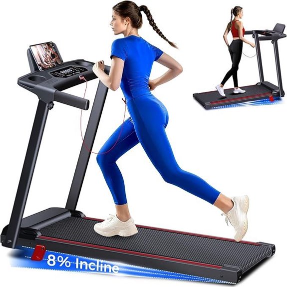 Foldable Treadmill with Incline and Shock Absorption