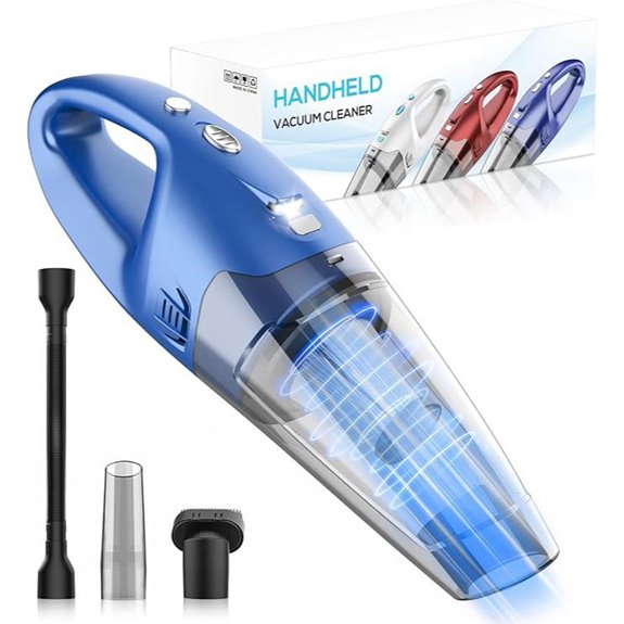 Cordless Handheld Vacuum with LED Light and USB Charging
