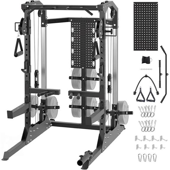 GarveeLife Power Cage with Dual Pulley and Attachments