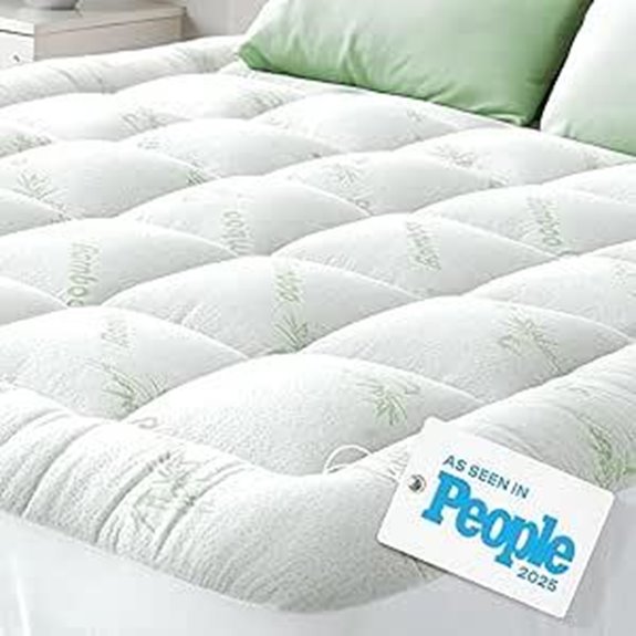 Queen Size Bamboo Mattress Topper for Cooling and Pain Relief