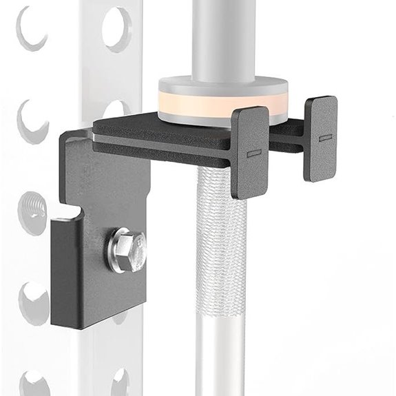 Rack-Mounted Olympic Barbell Holder for Power Racks