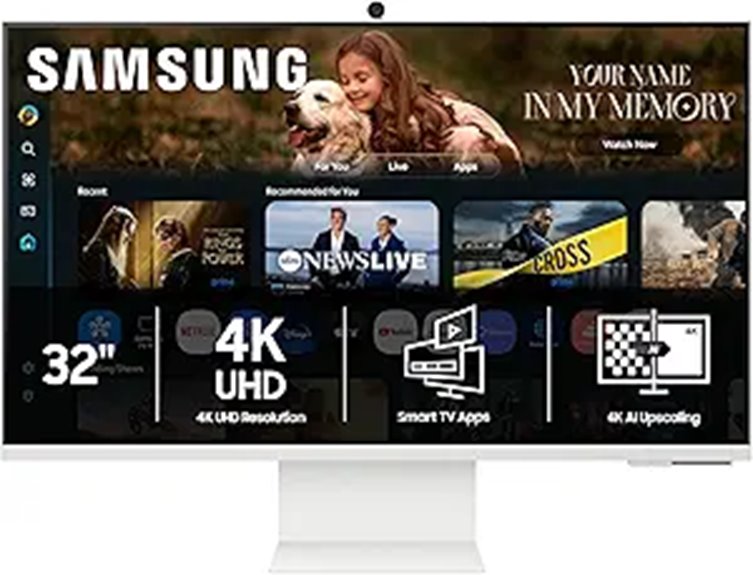 Samsung 32” 4K Smart Monitor M8 (LS32FM803UNXZA)