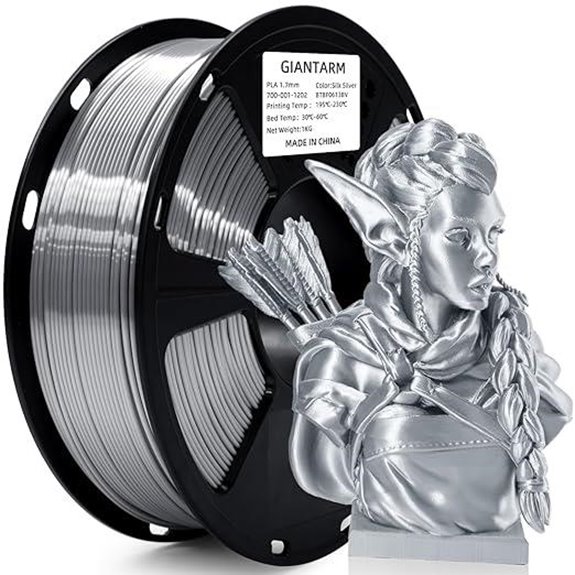 GIANTARM Silver Metallic PLA 3D Printer Filament (1kg)