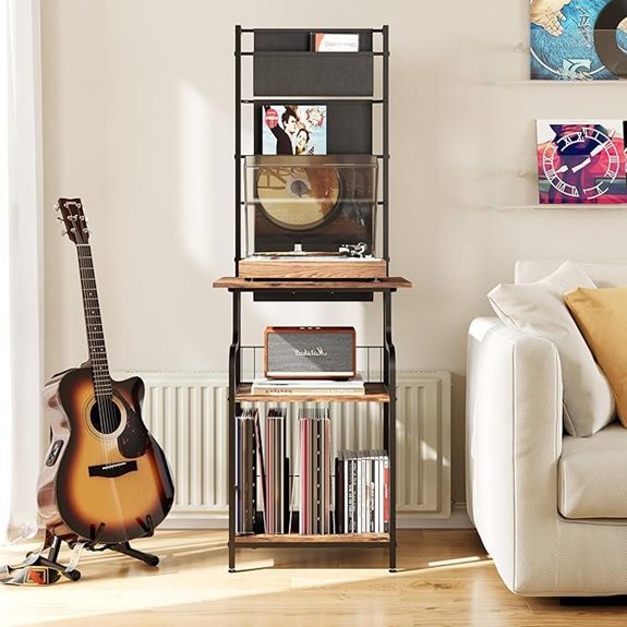 6-Tier Vinyl Record Player Stand with Storage