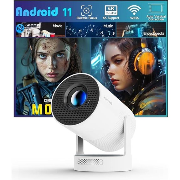 Mini 4K WiFi Bluetooth Portable Projector with Sound