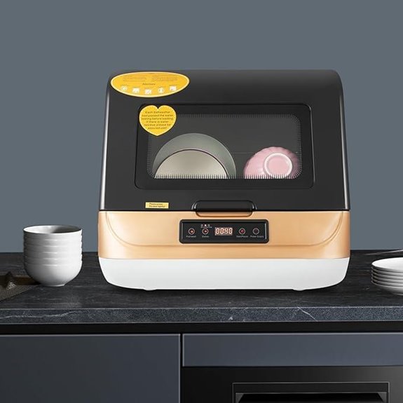 Portable Compact Countertop Dishwasher with Rotating Spray