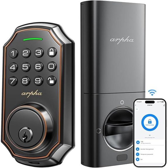 Arpha WiFi Smart Door Lock with Keypad and App