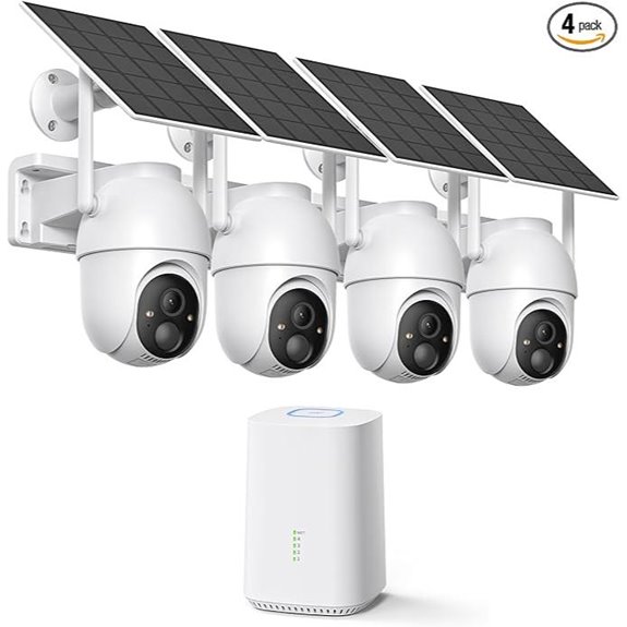Wireless Outdoor Solar Security Camera Kit with AI Detection