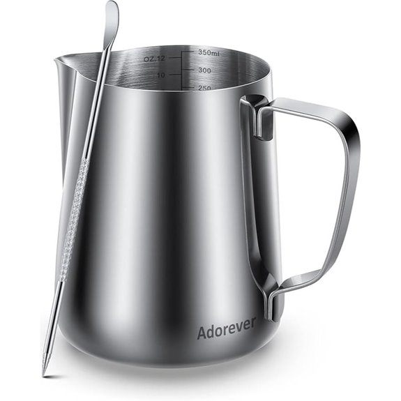 Stainless Steel Milk Frothing Pitcher with Art Pen
