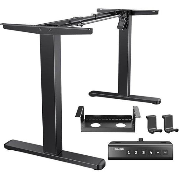 HUANUO Adjustable Standing Desk Frame Steel Black