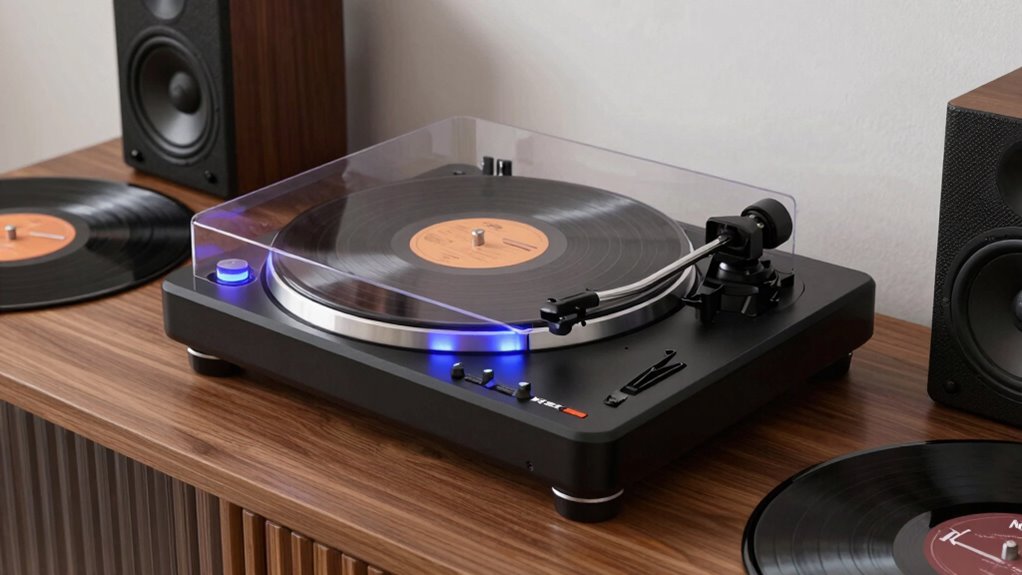 top phonograph with integrated amplifier