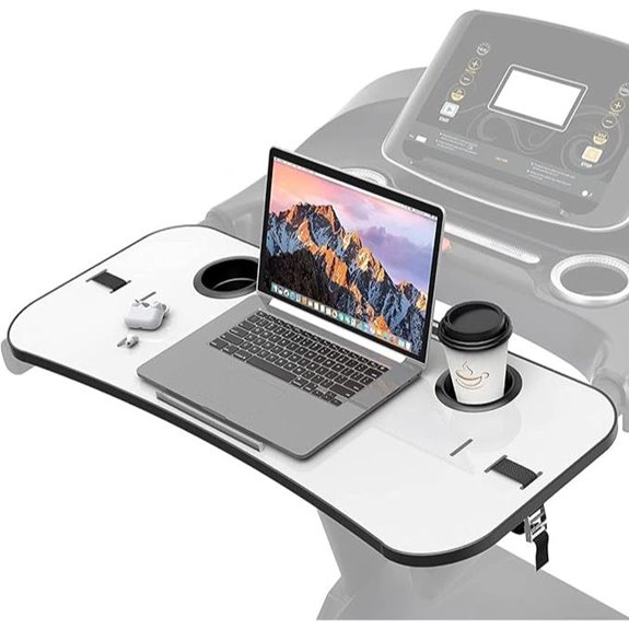 Treadmill Desk Attachment with Laptop and Cup Holder
