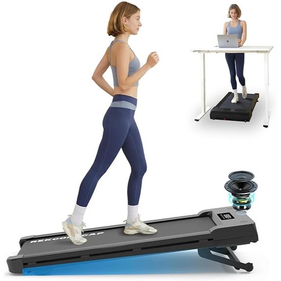 Walking Pad Treadmill with Incline and Bluetooth Speaker