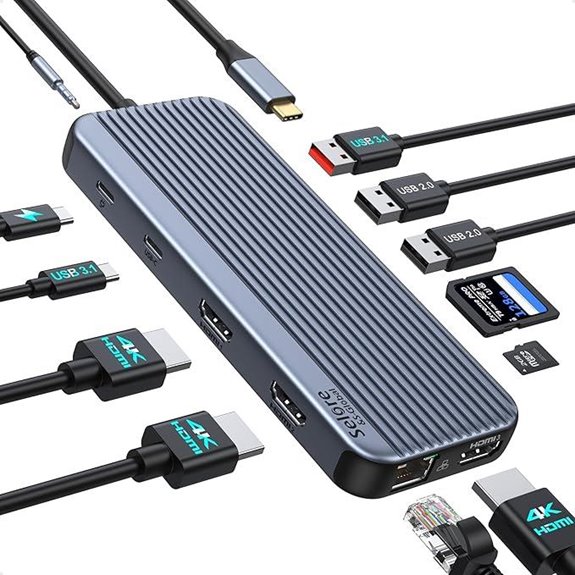 USB-C Docking Station with 3 HDMI & 12-in-1 Features