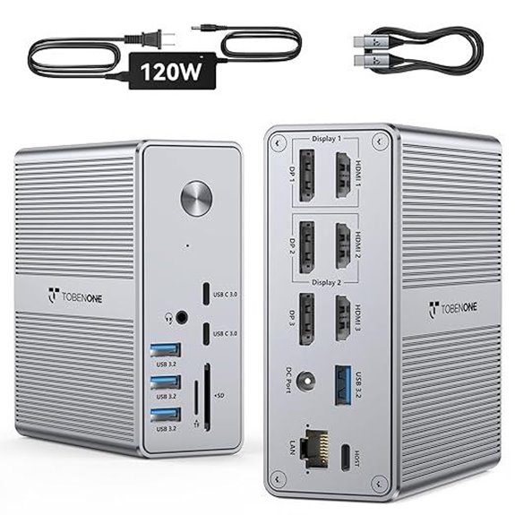 TobenONE Triple Monitor Docking Station with Power