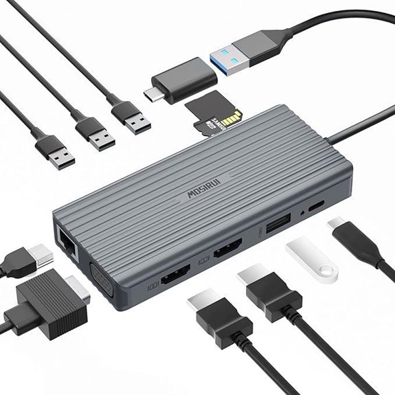 Mosirui 12-in-1 USB-C Docking Station for Dual Monitors