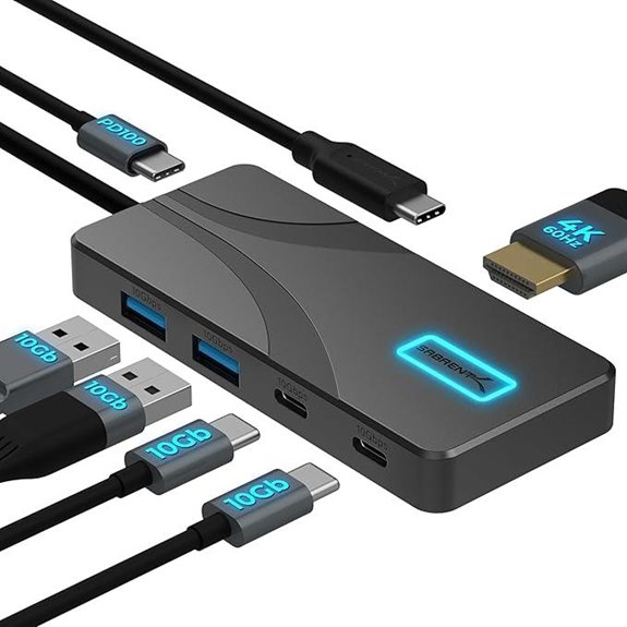 Sabrent 5-in-1 USB C Hub with 4K HDMI and Power