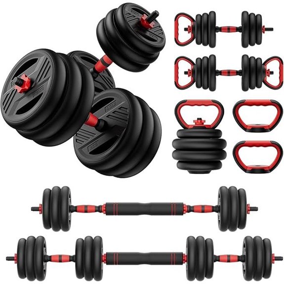 Adjustable 5-in-1 Dumbbell Set with Weights and Accessories