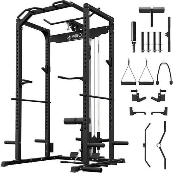 Mikolo Power Cage with LAT Pulldown and Attachments