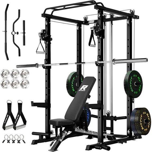 RitFit Power Cage with Attachments and Weight Storage