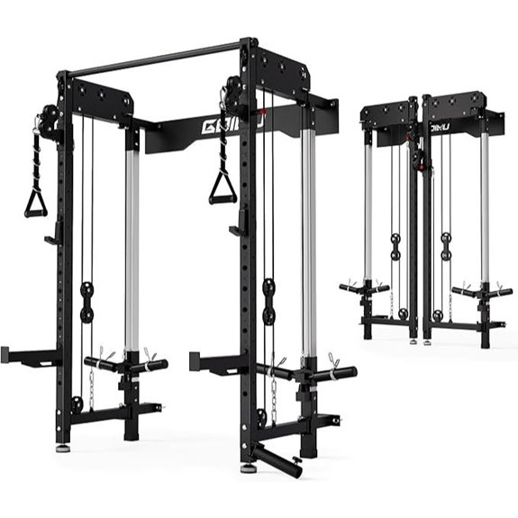 WM3-V4 Folding Wall-Mounted Power Rack with Pulley System
