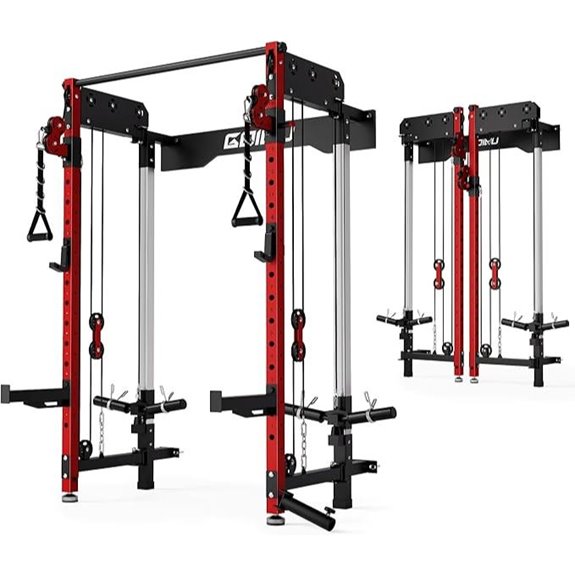 WM3-V4 Folding Wall-Mounted Power Rack with Pulley System