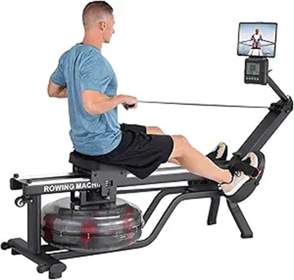 GarveeHome Water Rower Machine with Digital Monitor